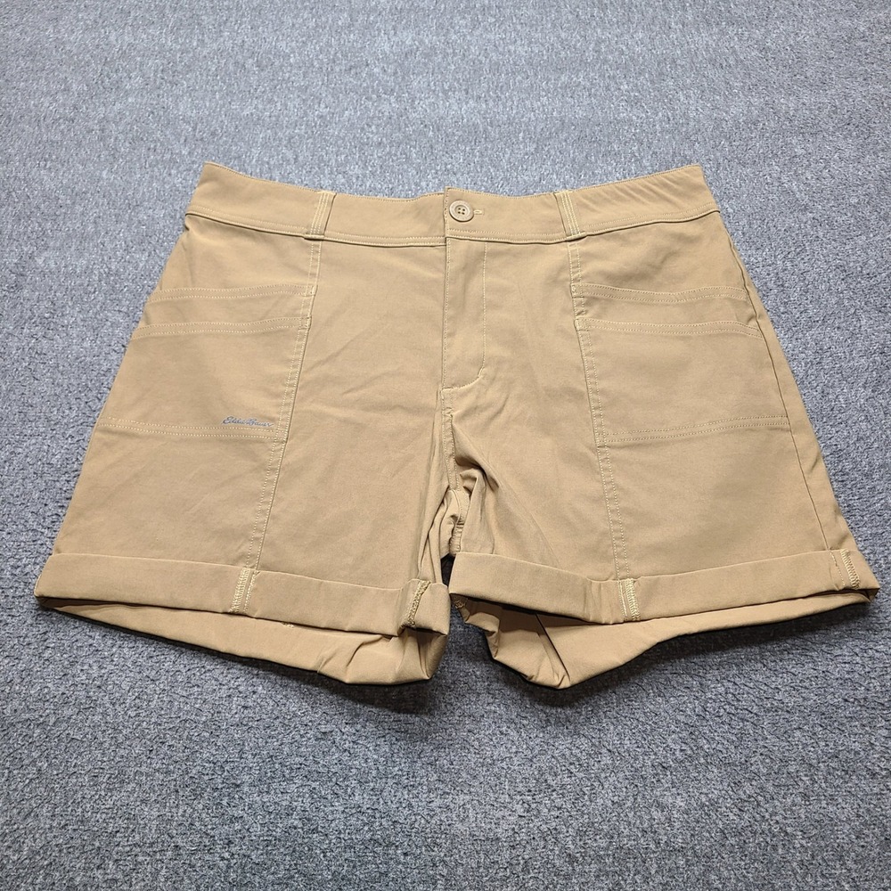 Eddie Bauer Horizon Guide Shorts Womens 10 Tan Excellent Stretch Hiking Utility.